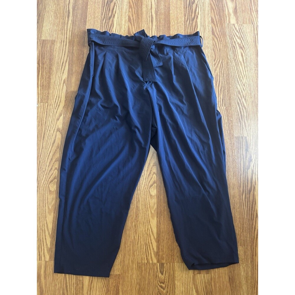 Athleta Skyline Pant II Navy  Cropped Wide Leg Pants Size 18